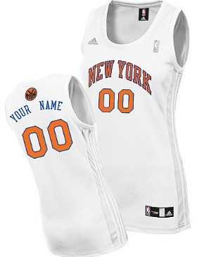 Women%27s Customized New York Knicks White Jersey